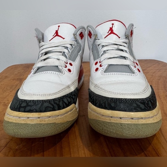 Nike Air Jordan 3 III Retro GS Fire Red Sneakers Basketball Running Shoes 4.5Y - Picture 4 of 11